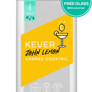 John lemon canned cocktail free glass promotion