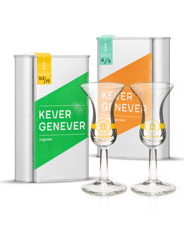 Genever duo with 2 tulipglasses